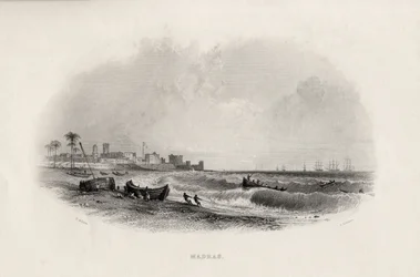 Madras, Indien, graviert von Charles Cousen (1815-89)